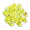 AB Color Plated Glass Beads, Faceted Round, Green Yellow, 10x9mm, Hole: 1.5mm