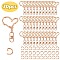 Alloy Heart Lobster Clasps, Keychain Clasp Findings, with Double Ended Swivel Eye Hook and Iron Jump Rings, Rose Gold, 40x24x8.5mm, Jump Ring: 8x1.2mm
