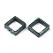 Acrylic Bead Frame, Imitation Gemstone Style, Rectangle, Dark Green, 28x27x9.5mm, Hole: 1.5mm, about 160pcs/500g