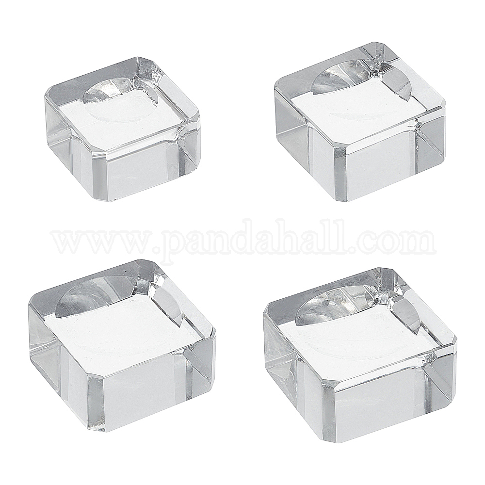 Shop OLYCRAFT 8pcs 4 Sizes Square Crystal Ball Stand Clear Glass