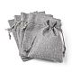ポリエステル模造黄麻布包装袋巾着袋  クリスマスのために  結婚式のパーティーとdiyクラフトパッキング  グレー  14x10cm ABAG-R005-14x10-04-1