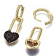 Brass Micro Pave Cubic Zirconia Dangle Huggie Hoop Earrings EJEW-S208-109B-NF-2