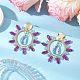Серьги-гвоздики из латуни и стекла в форме капли EJEW-MZ00388-03-1