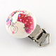 Christmas Boots Pattern Printed Wooden Baby Pacifier Holder Clip with Iron Clasp WOOD-R251-01D-1