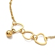304 Stainless Steel Charm Anklet with Satellite Chains for Women AJEW-C021-13-3