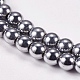 Chapelets de perles en hématite synthétique sans magnétiques G-J169A-4mm-02-3