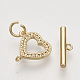 Brass Micro Pave Clear Cubic Zirconia Toggle Clasps X-KK-T054-13G-NF-3