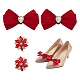 NBEADS 4 Pcs 2 Styles Red Bow Shoe Clip AJEW-NB0005-13C-1