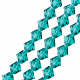 Pandahall 1 strang facettierte nachahmung österreichische kristallperlenstränge qualität aaa glasperlen diamantgefärbte charms blaugrüne perlenstränge für schmuckherstellung 6x6mm G-PH0002-08-2
