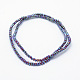 Electroplate Opaque Glass Beads Strands X-EGLA-J144-FP-B01-2