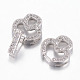 Brass Micro Pave Cubic Zirconia Fold Over Clasps ZIRC-G049-14-4