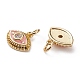 Brass Micro Pave Clear Cubic Zirconia Charms KK-C100-15G-A03-3