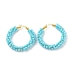 Boucles d'oreilles créoles en perles de verre pour femme EJEW-C003-02B-RS-1