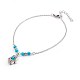 Synthetic Turquoise Charms Anklets AJEW-AN00234-06-1