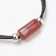 Bracelets de perles tressées ajustables avec pierres précieuses naturelles BJEW-JB03878-3