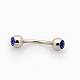 316L Surgical Stainless Steel Rhinestone Ball Eyebrow Rings AJEW-P004-01-2