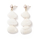 Natural Spiral Shell & Shell Pearl Dangle Stud Earrings EJEW-TA00168-5