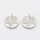 Tibetan Style Alloy Quote Pendants for Teachers' Day X-TIBE-Q085-05AS-LF-1