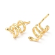 Rack Plating Brass Snake Cuff Earrings with Cubic Zirconia EJEW-D061-37G-2