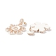 Boucles d'oreilles pendantes tressées en graines de verre de flocon de neige de Noël EJEW-B011-01A-2