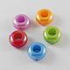 Large Hole Opaque AB Color Acrylic Rondelle European Beads SACR-R697-M44-1