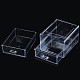 二層ポリスチレンプラスチックビーズ貯蔵容器  2つのコンパートメントオーガナイザーボックス付き  長方形の引き出し  透明  19.4x15.2x11.5cm CON-N011-043-5
