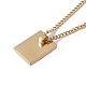 Titanium Steel Initial Letter Rectangle Pendant Necklace for Men Women NJEW-E090-01G-08-3