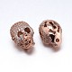 Perles de crâne en zircone cubique micro pavées en laiton écologiques ZIRC-M069-19RG-NR-1