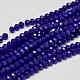 Opaque Solid Color Faceted Crystal Glass Rondelle Beads Strands X-EGLA-F045A-03-1