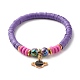 Natural Lava Rock & Polymer Clay Heishi Beads Stretch Bracelets Sets BJEW-JB07439-6