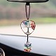 CRASPIRE Chakra Stones Ornament Heart-Shape Tree Of Life Healing Crystals Wind Catcher Hanging Ornament for Car Hanging Accessories Yoga Good Luck Home Decor HJEW-WH0021-31-5