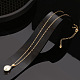 Collana con ciondolo di perle naturali con 925 catena di graffette sterling NJEW-I124-148-3