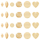 Superfindings 24 pieza 6 estilos de latón estampado en blanco etiqueta encantos real 14k chapado en oro plano redondo sellos de metal etiquetas hoja ovalada corazón en blanco colgantes para joyería diy artesanía FIND-FH0005-60-1