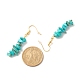 Synthetic Turquoise Chip Beaded Dangle Earrings EJEW-JE04788-07-4
