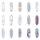 Olycraft 15Pcs Natural Colorful Fluorite Double Terminal Pointed Beads G-OC0003-71-1