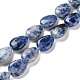 Fili di perle di diaspro macchia blu naturale G-K357-A06-01-1