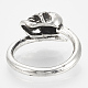 調節可能なリング  合金指輪  スカル  アンティークシルバー  サイズ7  17mm RJEW-N027-10-3