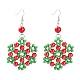 Blume Glasperlenkorne baumeln Ohrringe für Weihnachten EJEW-JE01615-01-1