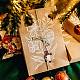 8個のクリスマス木製吊り飾りセット  工芸品をぶら下げ木製スライス  パーティーのクリスマスツリーの装飾のために  ミックスカラー  101.5x52.5mm JX063A-6