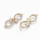 Brass Micro Pave Cubic Zirconia Links Connectors KK-S359-073A-RS-2