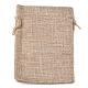 ポリエステル模造黄麻布包装袋巾着袋  淡い茶色  13.5x9.5cm X-ABAG-R004-14x10cm-05-2