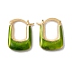 Rack Plating Real 18K Gold Plated Brass Rectangle Hoop Earrings EJEW-B034-13G-2