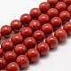 Chapelets de perles en jaspe rouge naturel G-E375-4mm-02-2