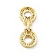 Rack Plating Brass Pave Clear Cubic Zirconia Fold Over Clasps KK-G458-05G-2