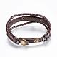 Leather Cord Multi-strand Bracelets BJEW-P169-E01-2
