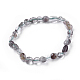 Natural Lodolite Quartz Bead Stretch Bracelets BJEW-K213-07-2