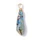 Electroplated Natural Quartz Crystal Dyed Pendants PALLOY-JF02325-05-3