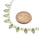 Acryl-Blatt-Charm-Halskette mit Imitationsperlen für Frauen NJEW-JN04138-5