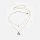 Многоярусные ожерелья с натуральным жемчугом барокко кеши NJEW-JN02255-01-1