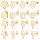 Beebeecraft 1 Box 80Pcs 4 Style Flower Stud Earring Findings 24K Gold Plated Flower Ear Studs with Loops Spring Earring Component for Mother’s Day Birthday Spring Anniversary Jewelry Making EJEW-BBC0001-08-1